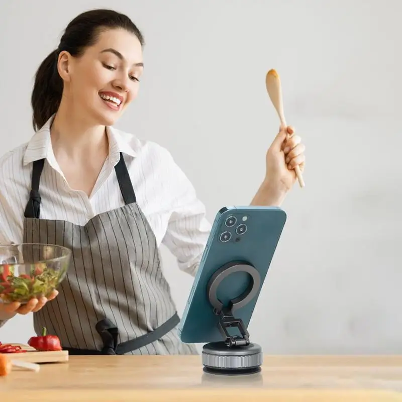 

Vacuum Car Phone Holder Car Suction Phone Mount Holder Foldable Stable Base Cradle 360 Degree Rotating Portable Mobile Stand For