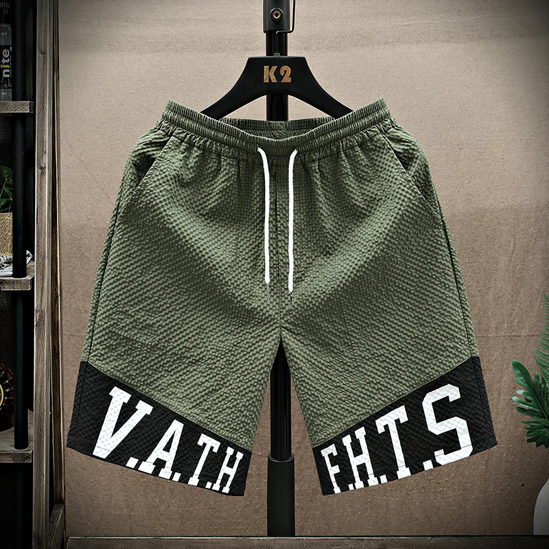 

Ice Silk Men's orts Summer 2025 Loose Straight Leg Sports Casual Teenager Thin Five-Quarter Mid-Waist Trendy orts