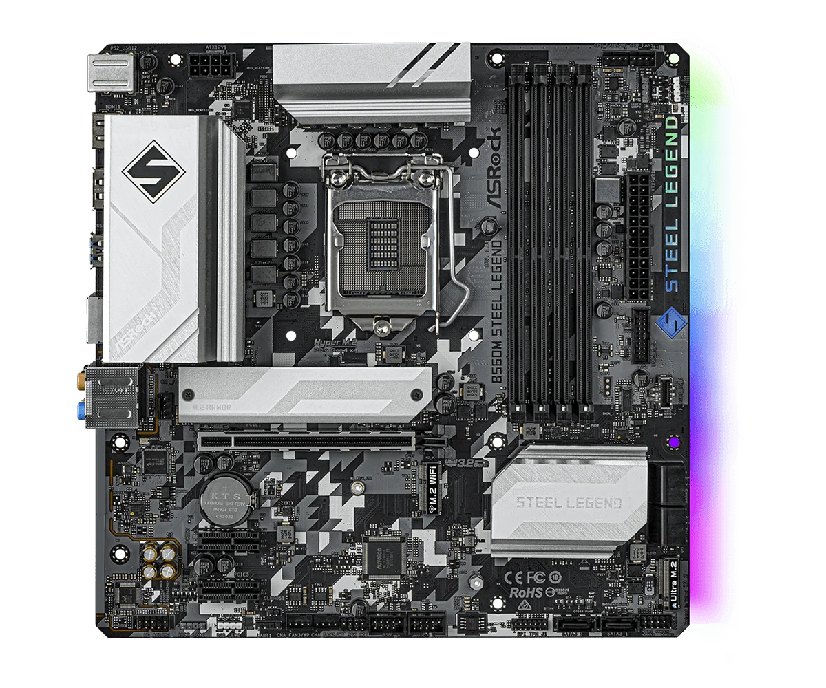 Imagem -02 - Placa-mãe Asrock B560m Steel Legend Intel B560 Lga 1200 128gb Ddr4 M.2 Suporte I711700k I5-11400 I9-10900f I5-10400 I5-11600