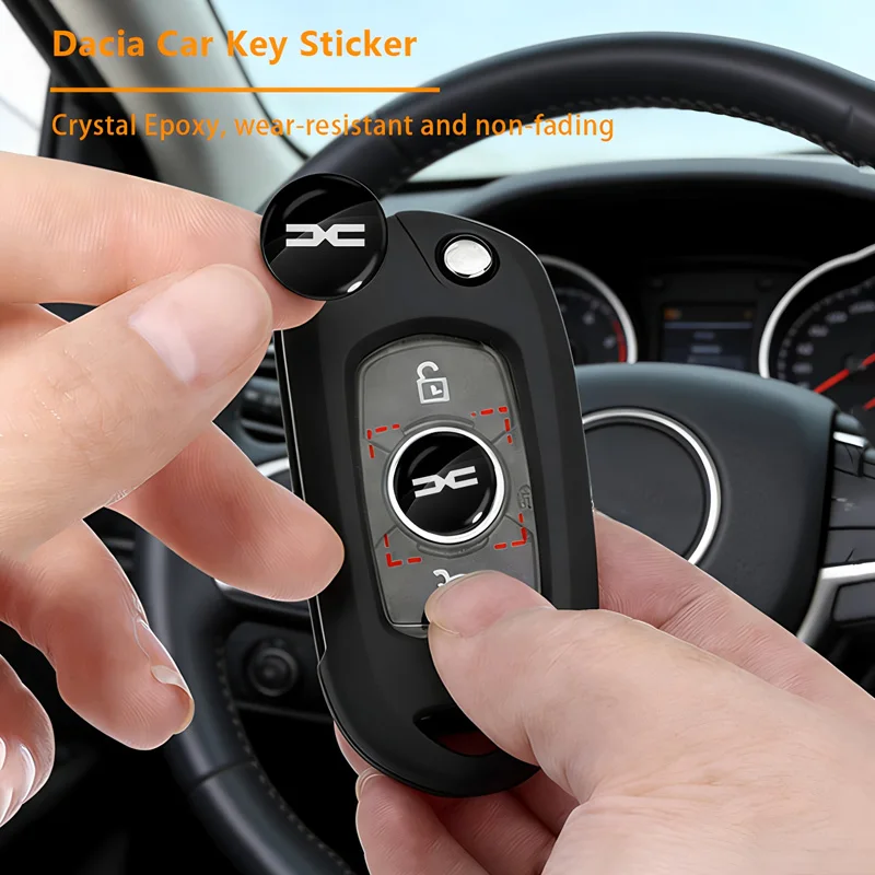 

14MM Remote car key aluminum badge, decorative sticker For Dacia Duster Logan MCV Sandero Stepway Dokker Lodgy Car Accessories