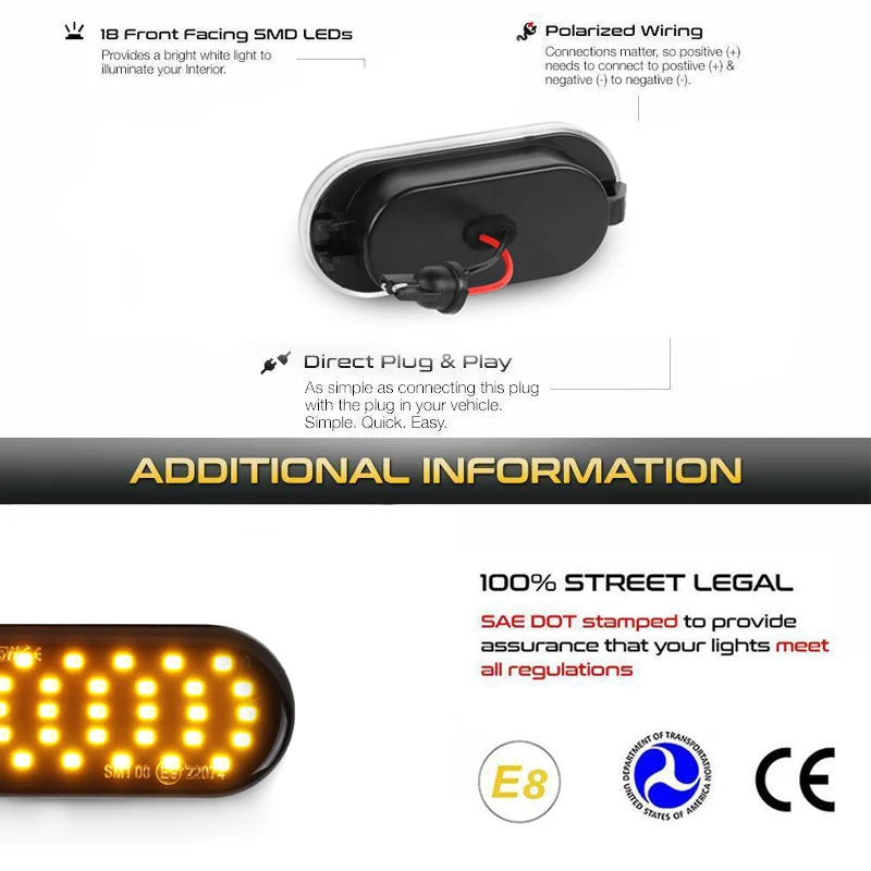 2PCS Dynamic Turn Signal Light LED Side Fender Marker Car Normal Flashing Indicator Lamp For VW Golf3 Golf4 Polo