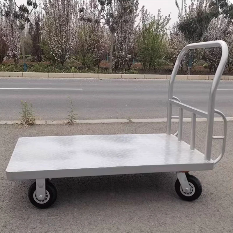 500kg Loading Capacity Heavy Duty Metal Platform Trolley, Unfolding Metal Flat Hand Trolley Carts