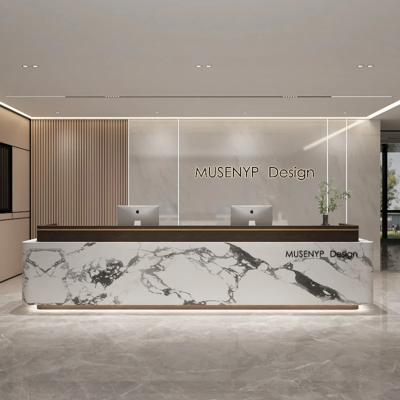 高級デザインの受付デスク モダンなショップ ビューティーバー ホテル レストランの受付デスク ディスプレイ エスクリトリオ 商業用家具