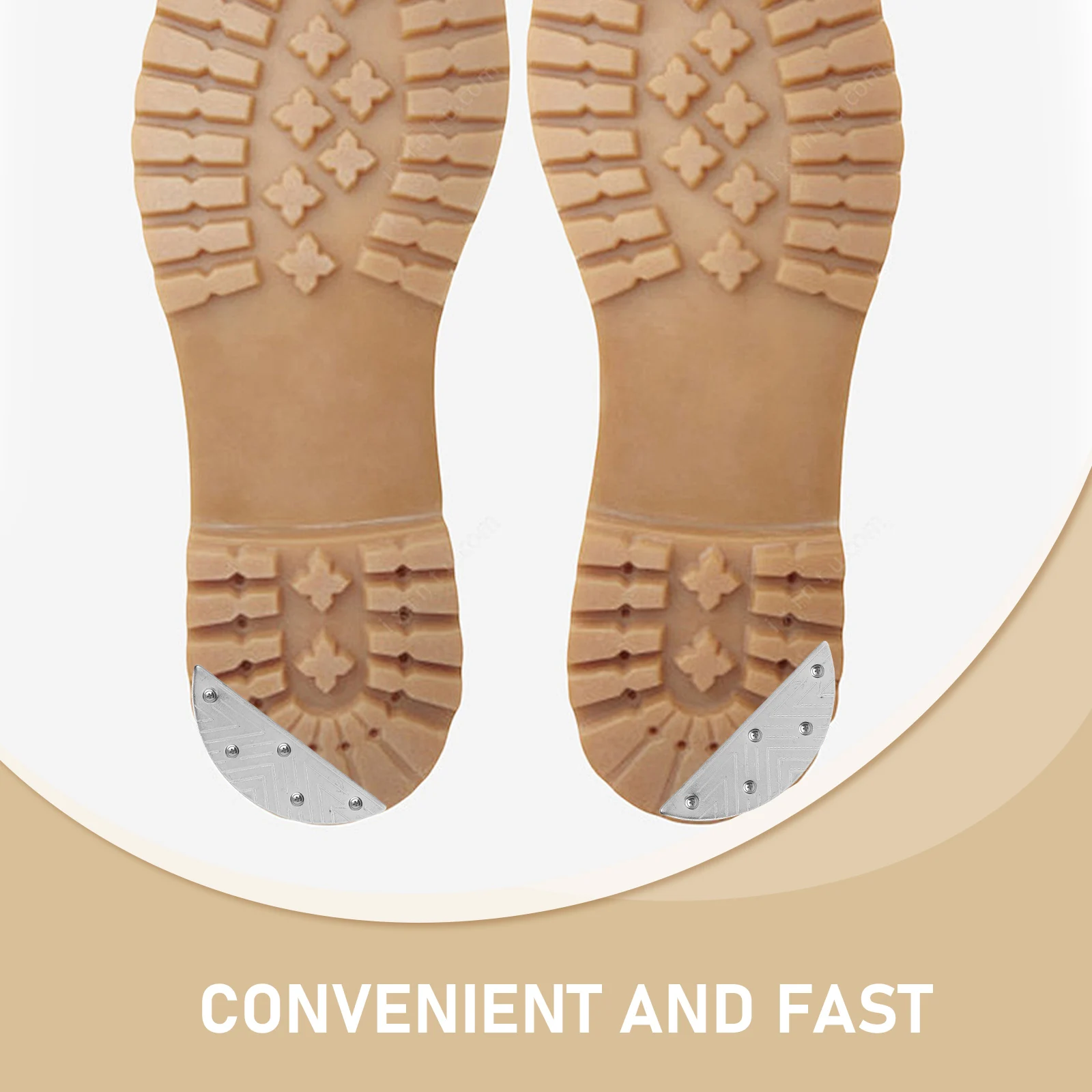 Piastre di riparazione per tallone in metallo per scarpe da uomo Cuscinetti per tallone per stivali Dischi resistenti all'usura Rubinetti antiscivolo a forma d'argento