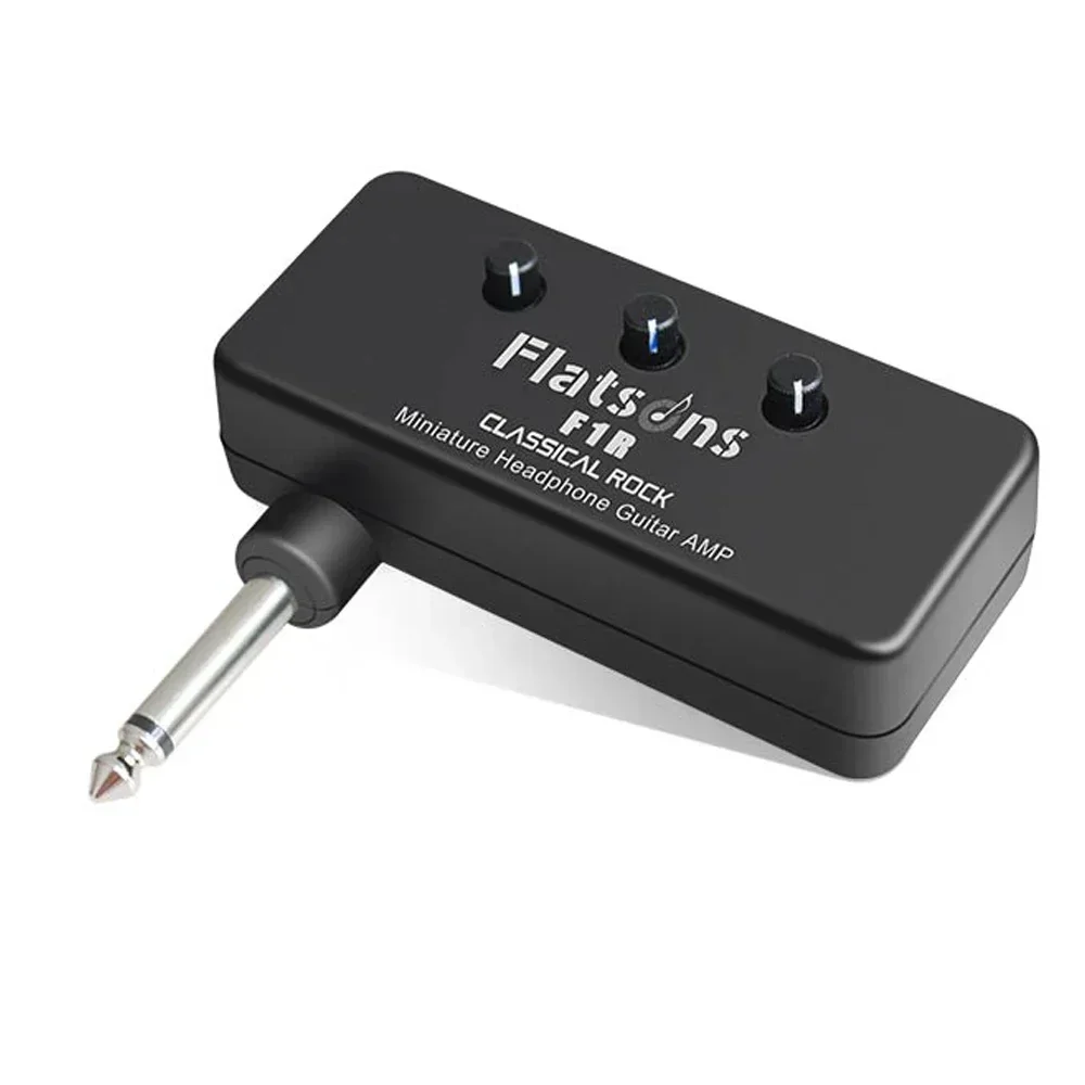 Flatsons Mini Headphone Guitar Bass Amplifier F1R Headphone Amp with 3.5mm Headphone Jack AUX Input Plug Guitar Accessories