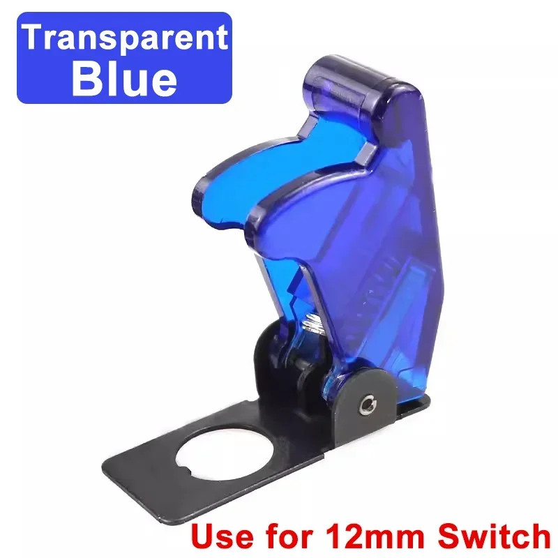 Beleuchteter LED-Kippschalter für Auto, Auto, Boot, LKW, mit Sicherheitsflugzeug, hochklappbarer Abdeckungsschutz, 12 V, 20 A, transparent