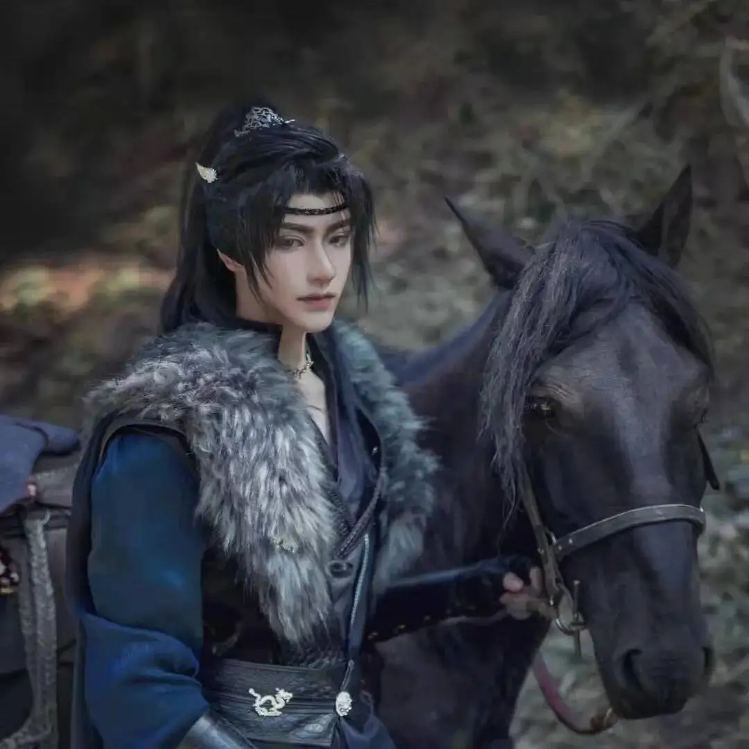 Ran Mo Han Xiao Fu Ce'an Xiao Fuxuan Dan Tai Jin Cos versátil estilo antiguo plata negro Han Fu Cosplay disfraz Halloween