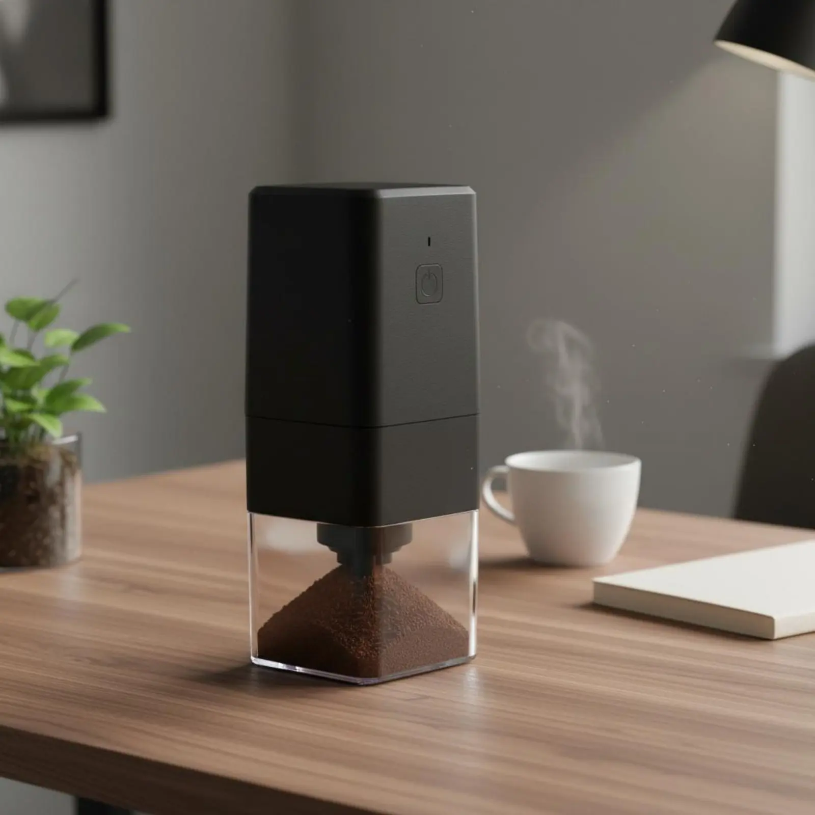 

Electric Coffee Grinder Single-Button Function Portable Coffee Grinder Automatic Shut-off Illuminated Battery Display for Office