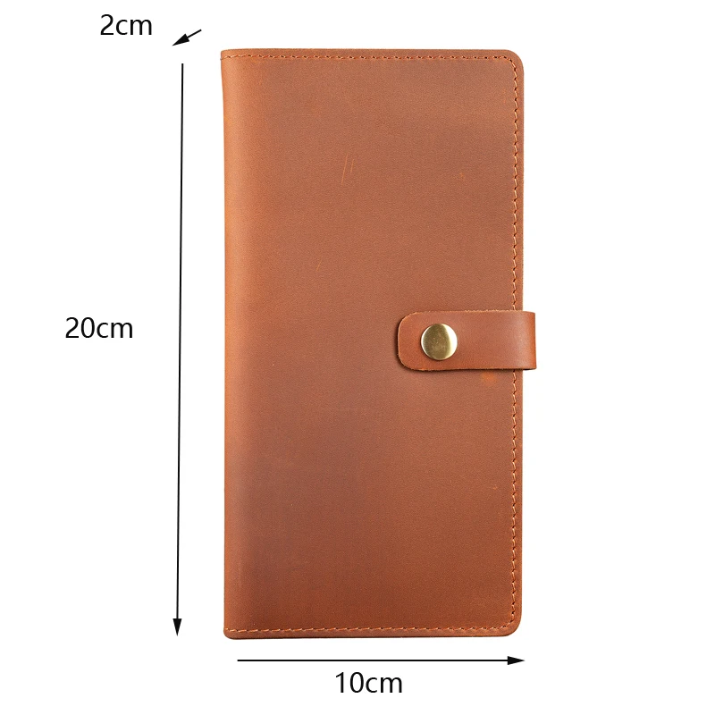 Men's passport Bag Genuine Leather Rfid Blocking Wallet Vintage Long Multi Function ID Credit Card Holder Travel accessories