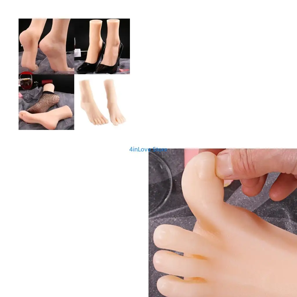T4MD Artist Grade Anatomical Foot Sculpture Size 36 TPE Texture Female Foot Model for Academic Training Product Photography