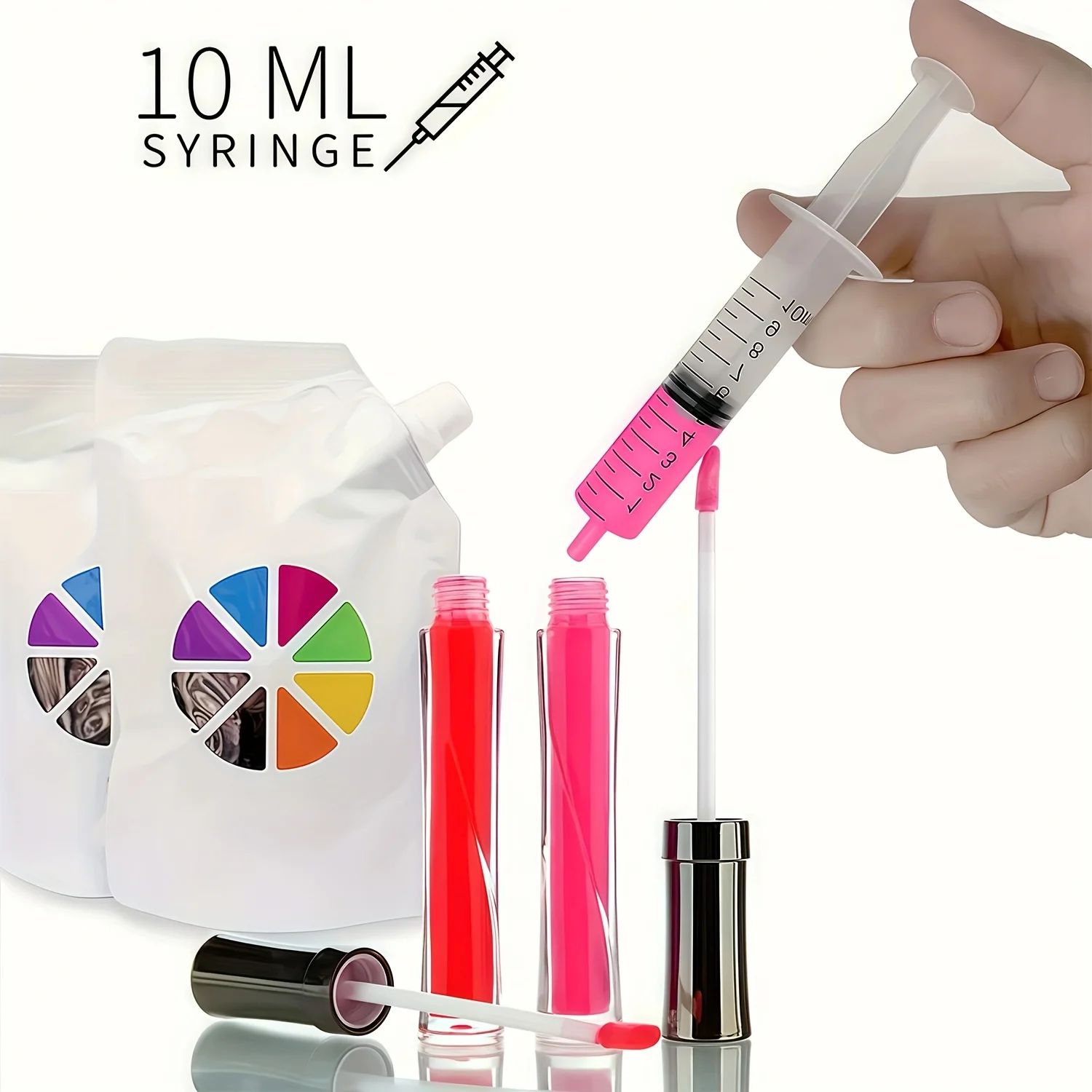 7-teiliges Set 1ML/3ML/10ML/20ML/30ML/60ML Spritzen mit klarer Skala für Klebstoffdosierung, Flüssigkeitsmessung, Tierfütterung und Tintenauffüllung – Detail 5