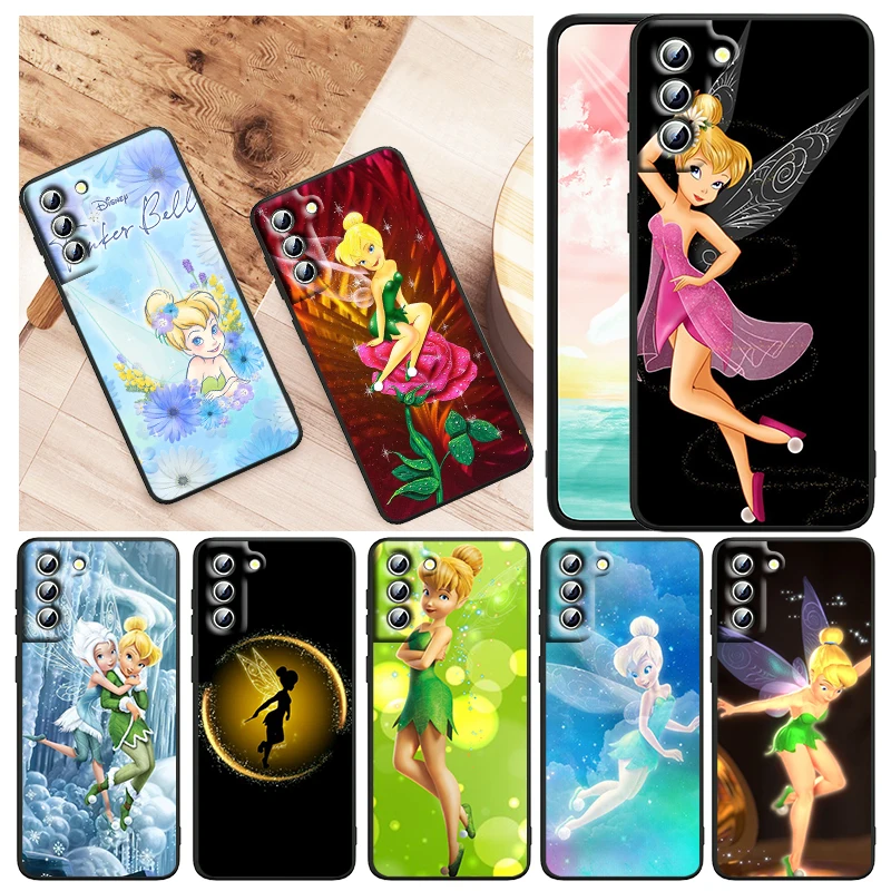 Wonderful Fairy Tinker Bell Phone Case For Samsung Galaxy S22 S21 S20 FE Ultra Pro Lite S10 S10E S9 Plus 5G Black Soft Cover