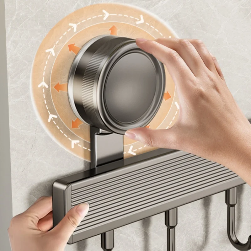 Suction Cup Style Modern Wall Mounted Aluminum Storage Rack Suitable For Hanging Very Suitable For Home Kitchens And Bathrooms