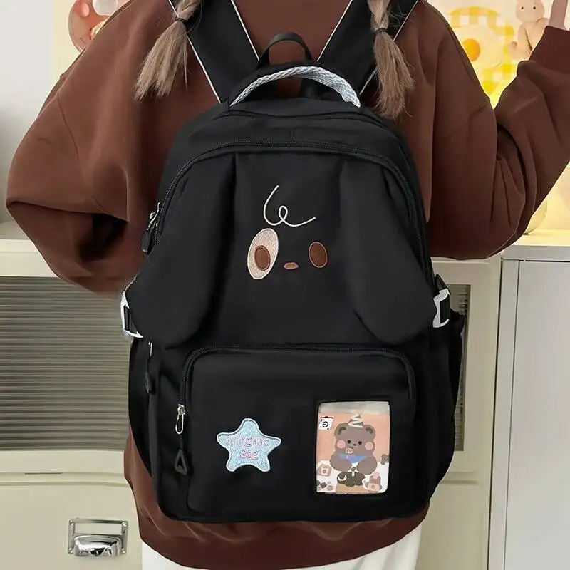 Japanese Cartoon Kawaii Dot Backpack Fashion Chic Cute Star Embroidery Schoolbags High-Capacity Y2k Backpacks For Women Students