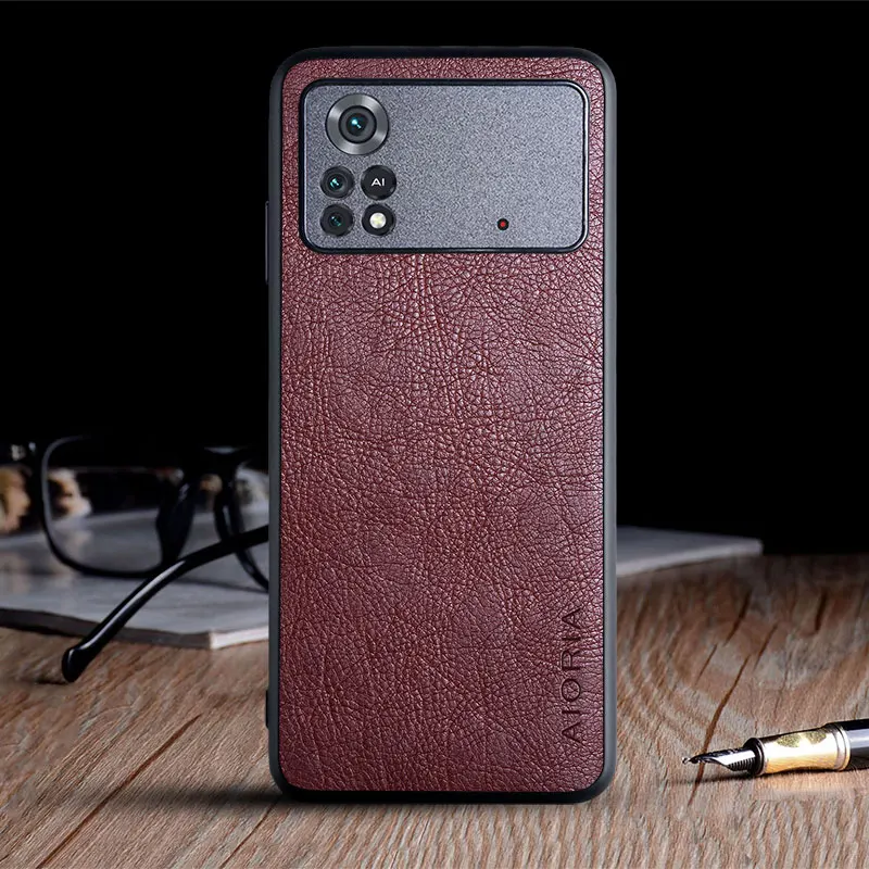 Case for Poco M4 Pro 4G 6.43 inch funda luxury Vintage Leather skin coque soft hard cover for xiaomi poco m4 pro case capa