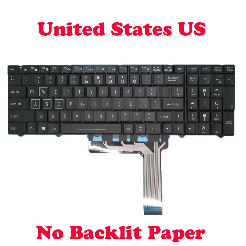

No Backlit US Keyboard For 한성컴퓨터 For Hansung EX54 EX56G For BossMonster Lv63E / Lv69E / Lv74 / Lv78 English US Black