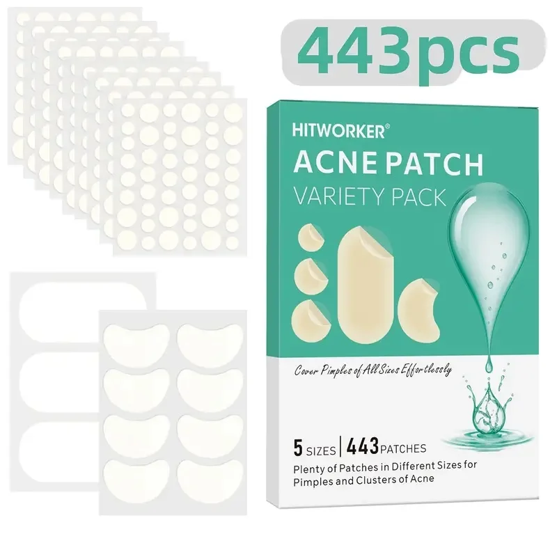 443-Piece HITWORKER Facial Light Beige Acne Patches, for Covering Pimples & Blemishes, Gentle Cleansing Suitable for All Light