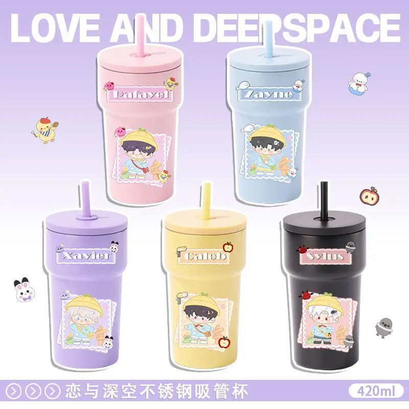 

Игра 2025 Love and Deepspace, аниме Cos Caleb Zayne Rafayel Xavier, унисекс, простая свежая соломенная изолированная чашка из нержавеющей стали 304