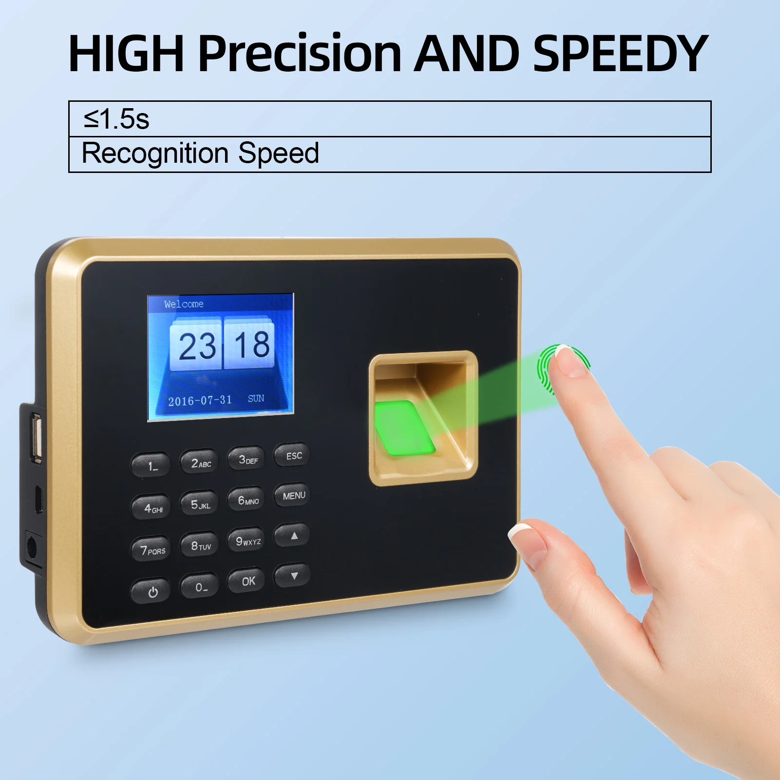 

Bisofice Biometric Time Clock Attendance Machine for Employees Support 1000pcs Fingerprint/1000pcs Password/1000pcs ID Card