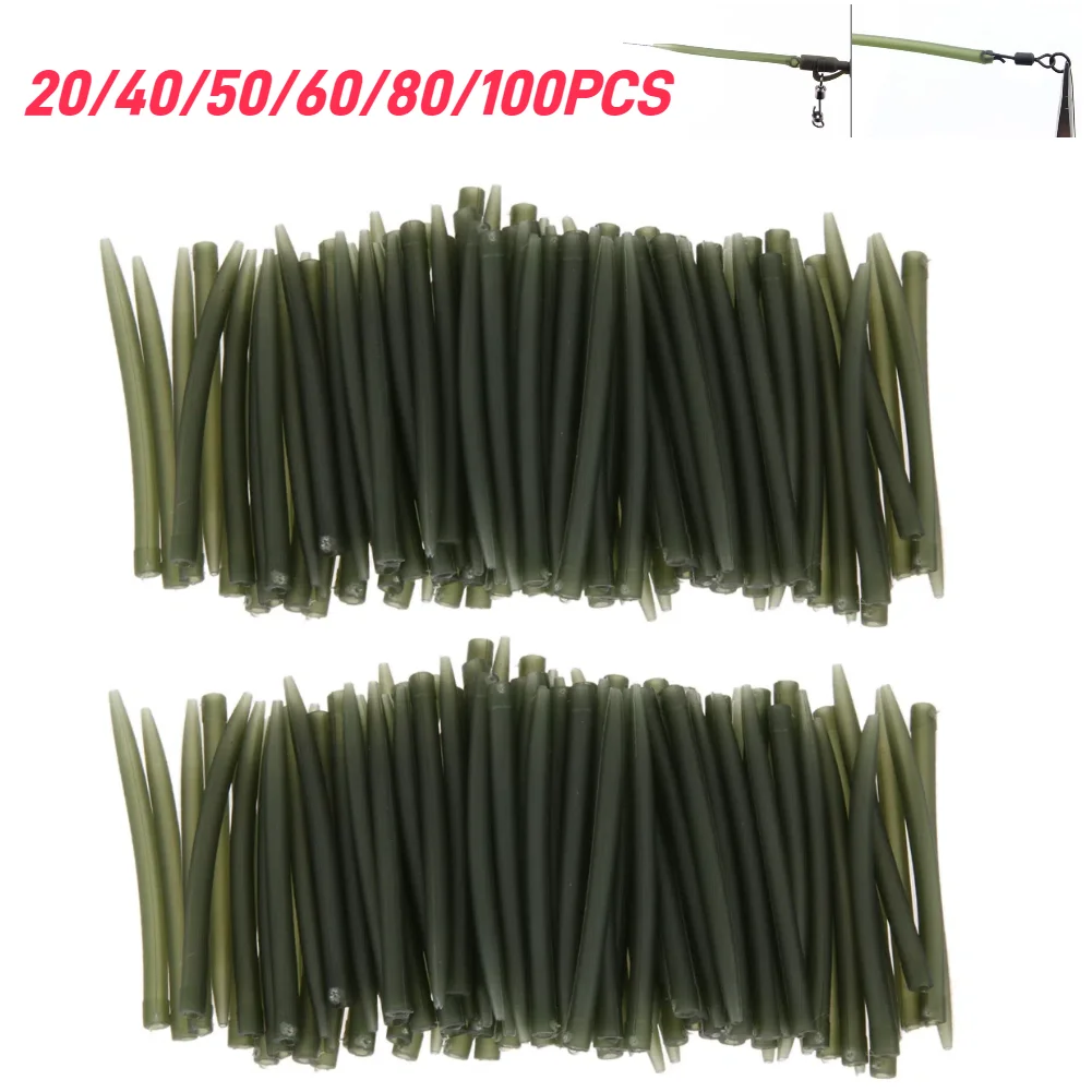 20-100PCS Terminal Carp Fishing Anti-Tangle Sleeves Tube Hair Rig Aligner Positioner Tubes Terminal Tackle Carp Fishing Tools