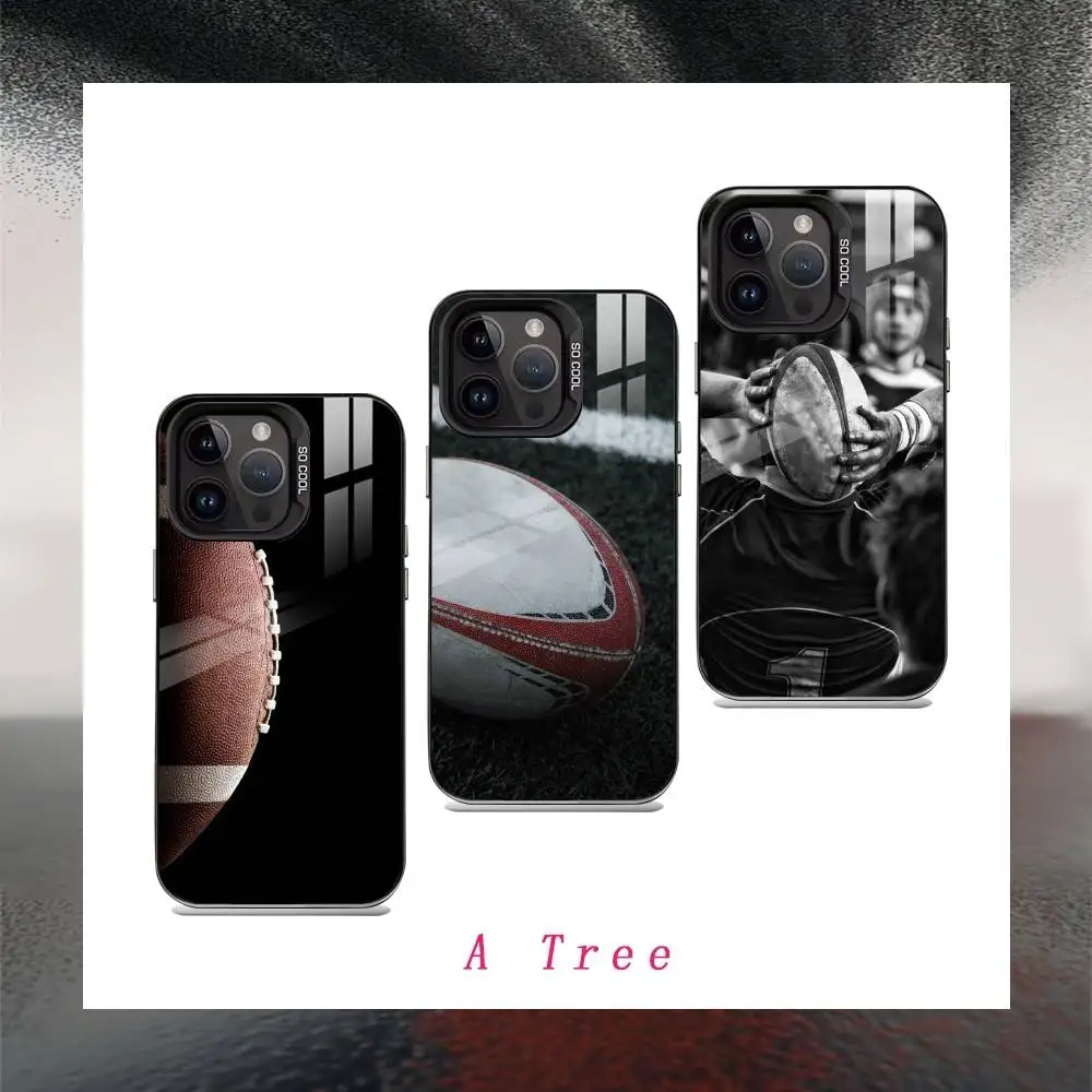 

R-Rugby Sport R-Rugby Phone Case For iPhone 16,15,14,13,12,17,Pro,MAX Black Matte Shockproof Cover