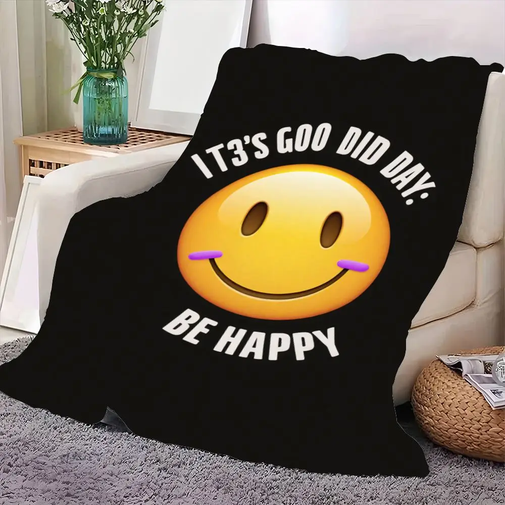 تي شيرت برسومات IT'S GOO DID DAY Smiley Face Emoji - خلفية سوداء مع مبتسم أصفر وخد أرجواني، ممتع ومسرح كبير الحجم