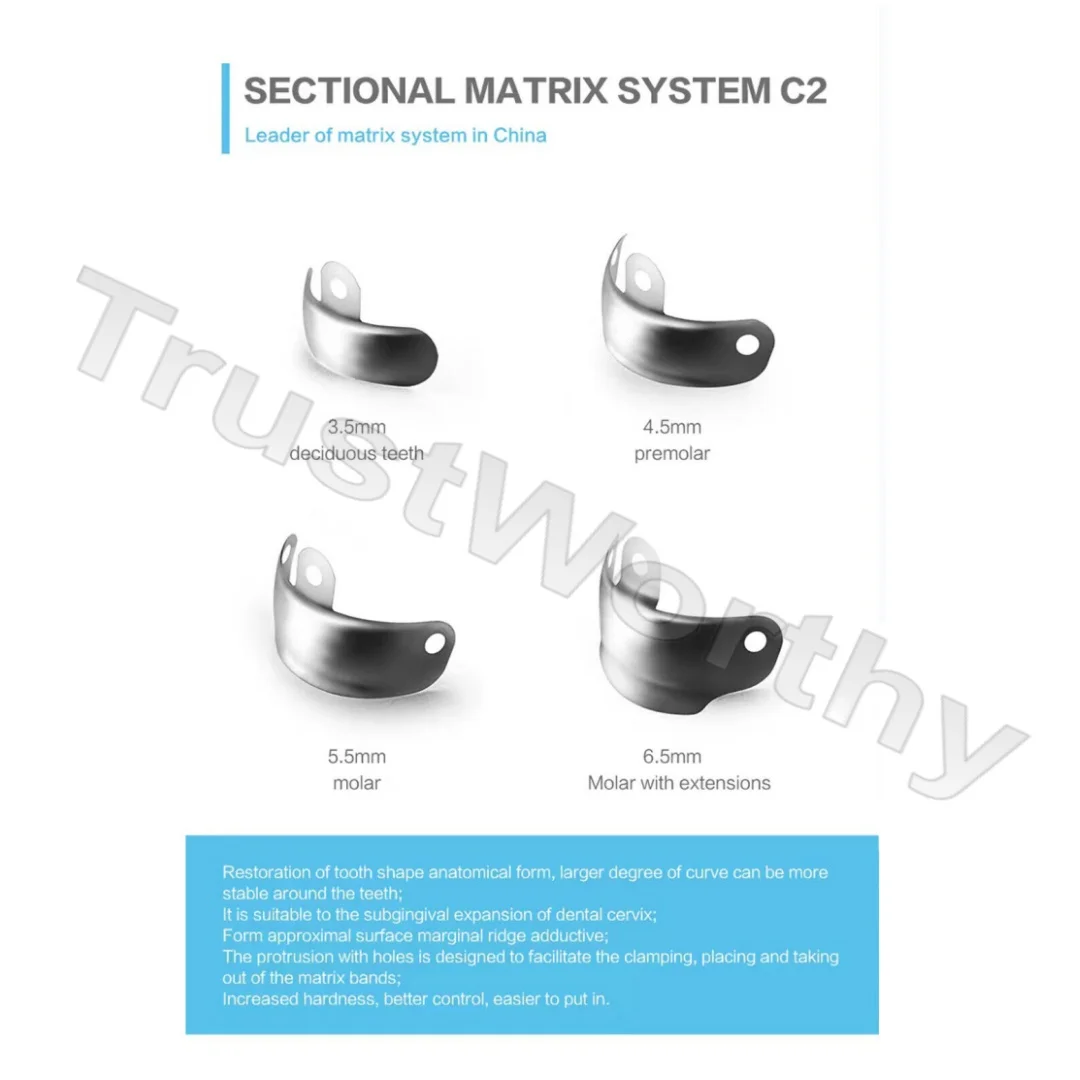 F3/D2/C2 Dental Sectional Contoured Matrix System Matrice Bands Clip Clamp Holder Ring