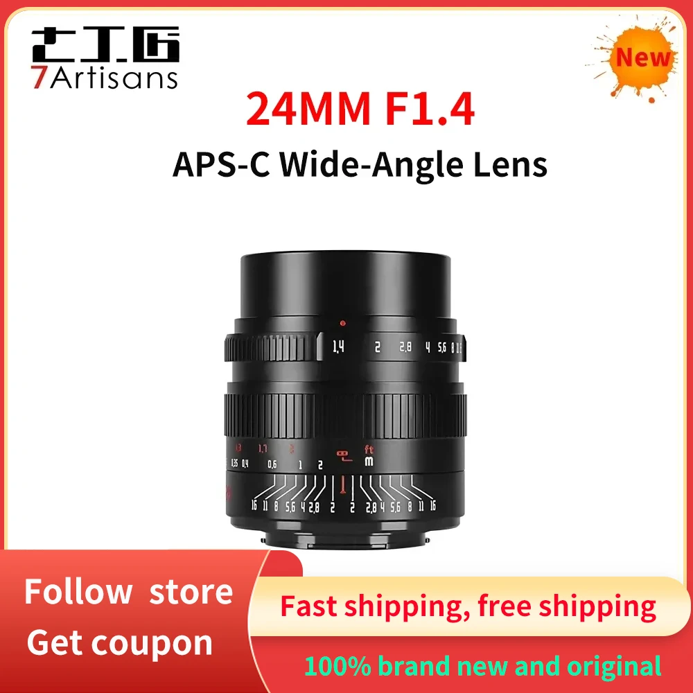 7artisans 24mm F1.4 APS-C Wide-angle Large Aperture Humanities Primes Lens For Sony E Canon EOS-M Canon RF FUJIFX M4/3 NIKON Z