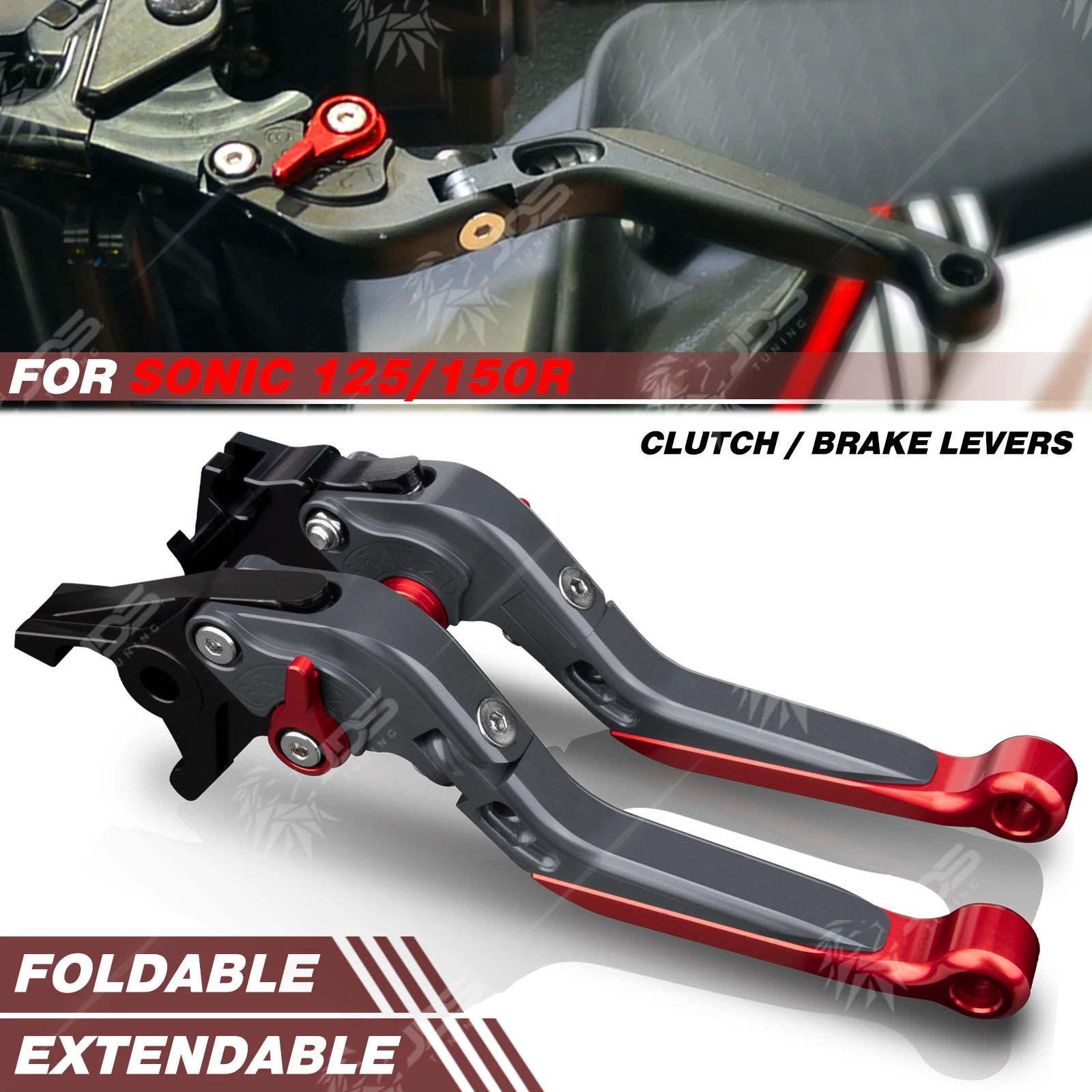 

JDSTUNING Для Honda SONIC 125/150R: Комплект складных регулируемых рычагов сцепления и тормоза, аксессуары и запчасти для мотоциклов