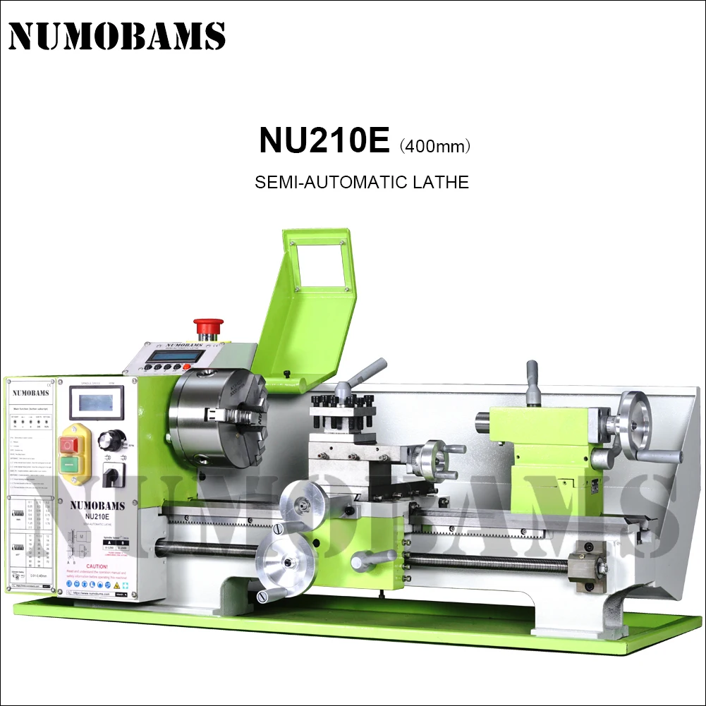 400mm Distance Semi-Automatic Metal Lathe NU210E-400 1100W With Auto Threading Function