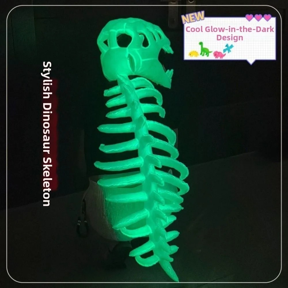 Luminous Dinosaur Skeleton Mask Headgear Glow in The Dark 3D Plush Dinosaur Costume Cool 75/116CM Dinosaur Bone Head Hat
