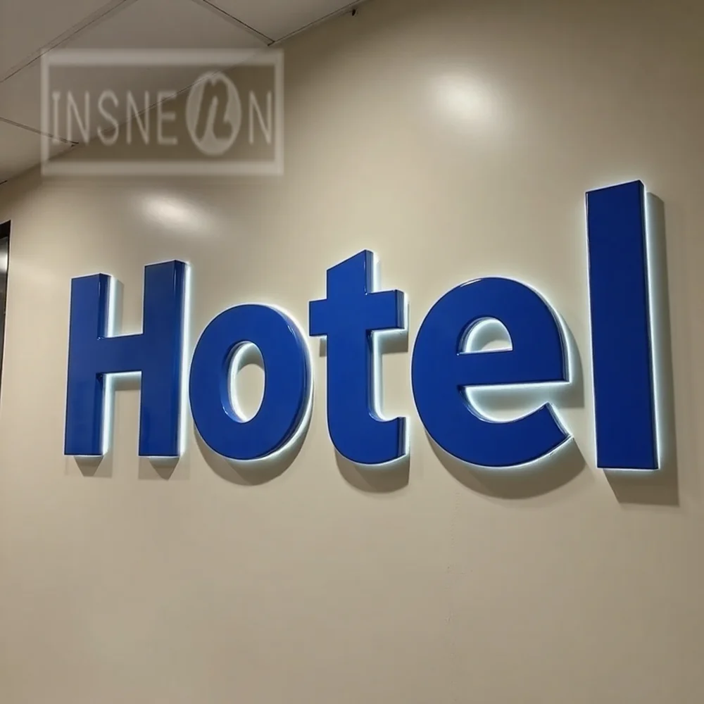 Custom 3D LED Backlit Illuminated Light Up Metal Letters Sign for Outdoor Business Storefront Waterproof Advertising Signage