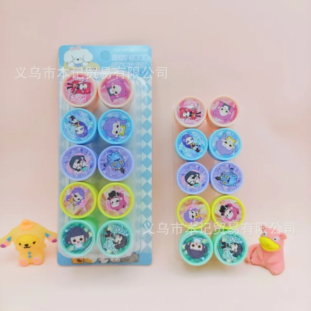 10Pcs Assorted Stamps for Kids Kpop Demon Hunters Rumi Zoey Mira Derpy Self-Ink Stamps with 10 Designs for Birthday Party Favor