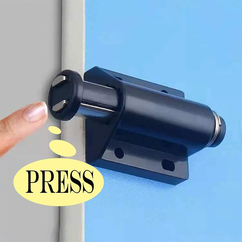 Magnetic Push To Open Touch Latch Parts Accessaries Black Cabinet Cupboard Doors Drawer Hardware Latch Catch 2x