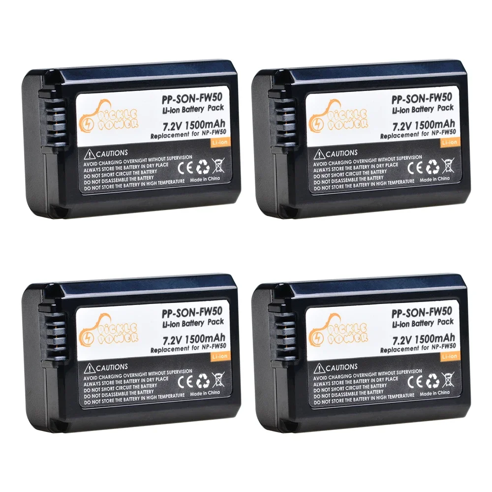 4PCS NP FW50 NPFW50 Digital Battery LED Dual USB Charger For Sony Alpha A6500 A6400 A6300 A7 7R  A7R A7R II A7II NEX-3 NEX-3N