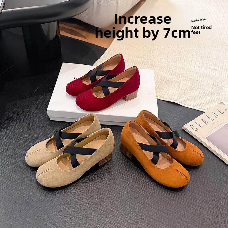 french-vintage-cross-tie-mary-jane-shoes-women-autumn-new-chunky-heel-ballet-flats
