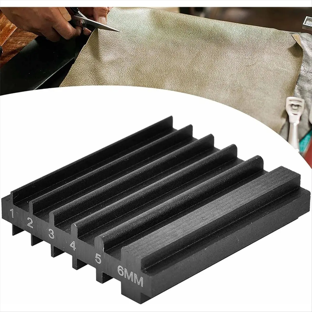 ABCD Steel Leather Edger,Leather Craft Repair Tool,Square Fluted Leather Edge Trimmer with U Groove for 6mm Wide Spade Repair