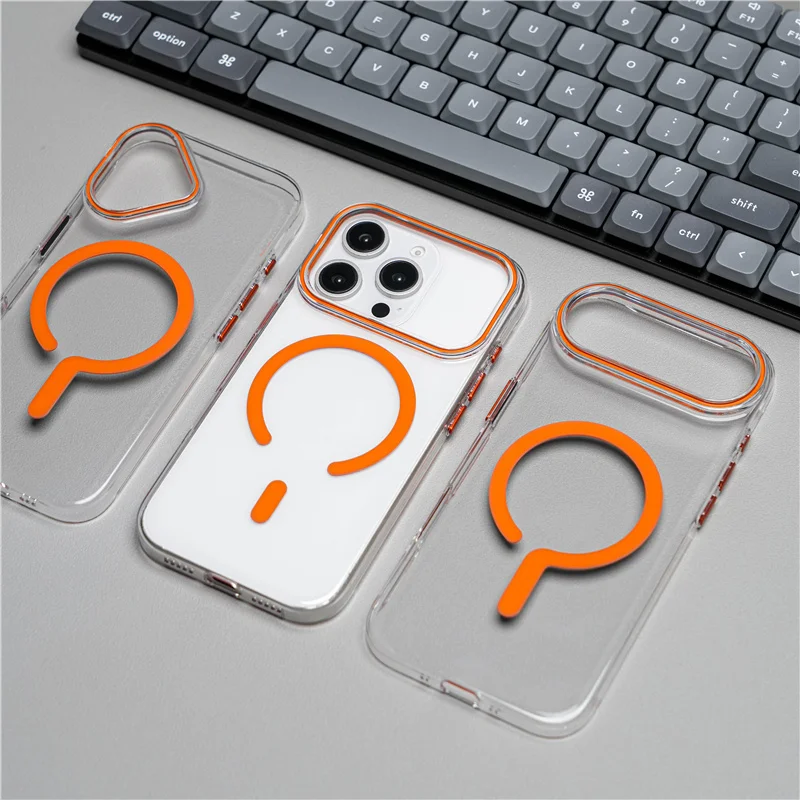 Ultrathin Non-Yellowing Clear for Magsafe Magnetic Case For iPhone 17Pro 16 15 14 16Pro Max Wireless Charging Shockproof Cover - Image 2