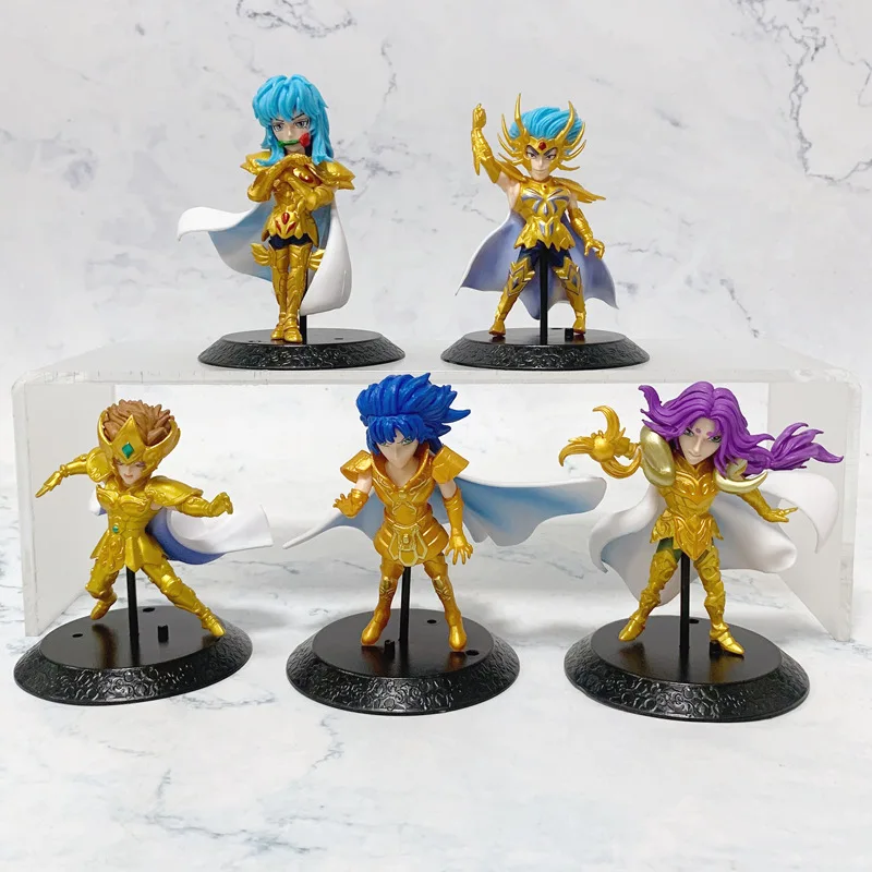 5 unids/set Anime Saint Seiya Camus Aiolos Mu Saga figura afrodite juguetes en miniatura 10cm