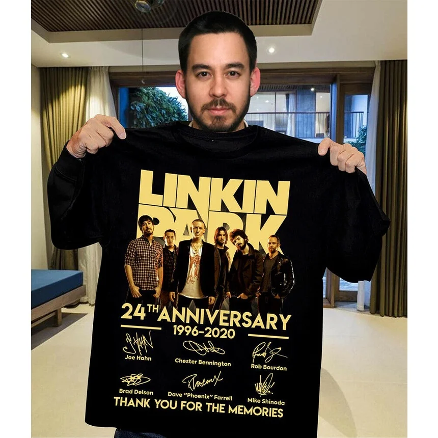 

Новинка лета 2024, мужская футболка Rock Linkin Park, футболка унисекс, модная хлопковая футболка с короткими рукавами