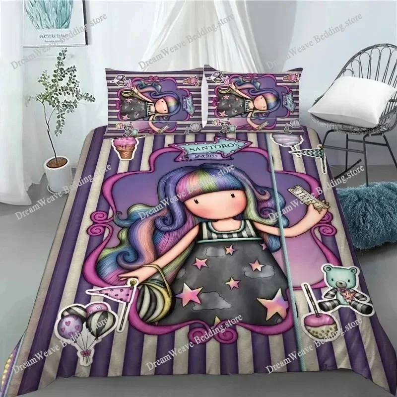 

Santoro Gorjuss Duvet Cover Set Full Queen King Size Anime Beautiful Girl Bedding Set 3D Print Santoro Gorjuss Girls Duvet Cover
