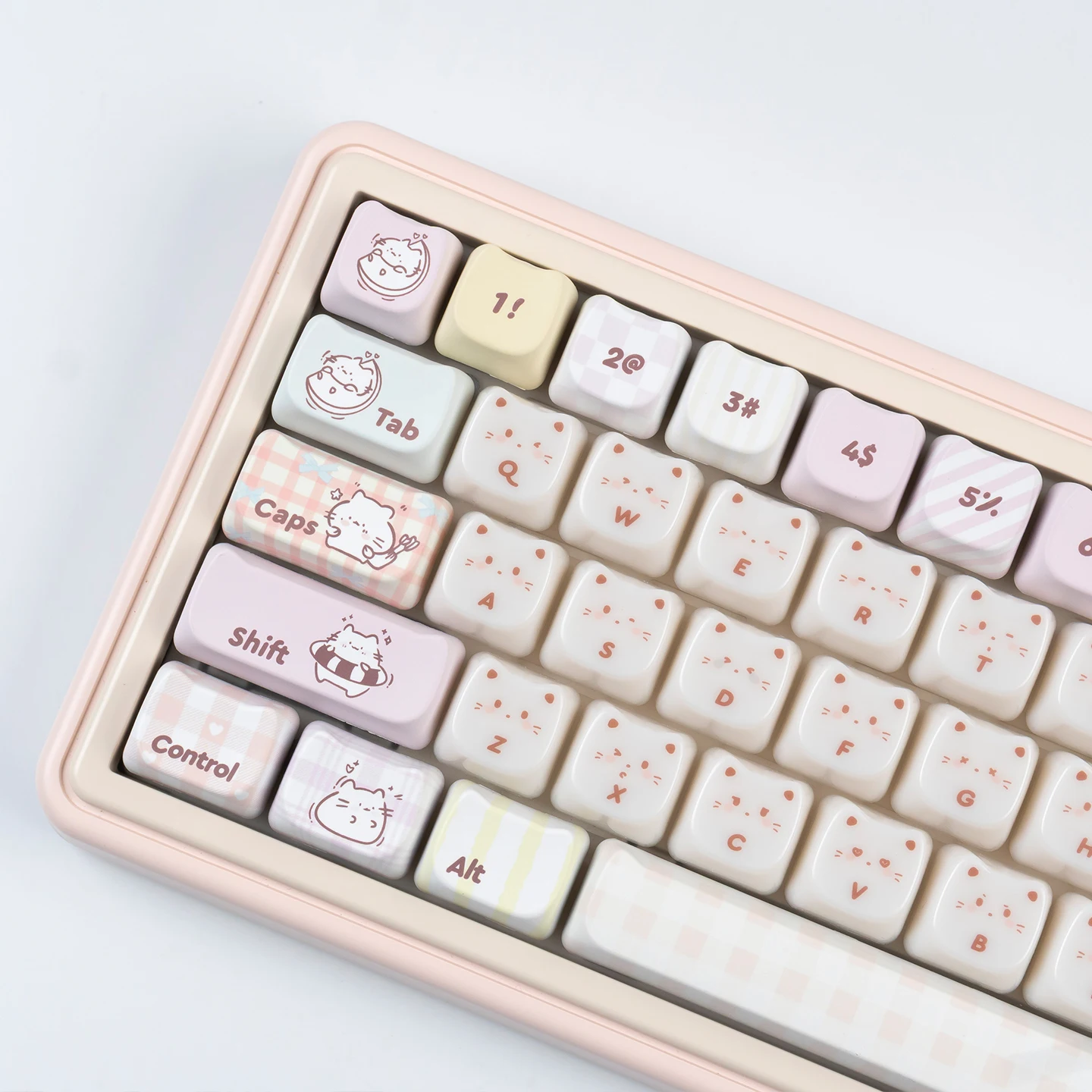 134 keys Cute kitten keycaps Dye-Sub MAO Profile PC+PBT keycaps Translucent Keycaps For MX Mechanical Keyboard Accessories