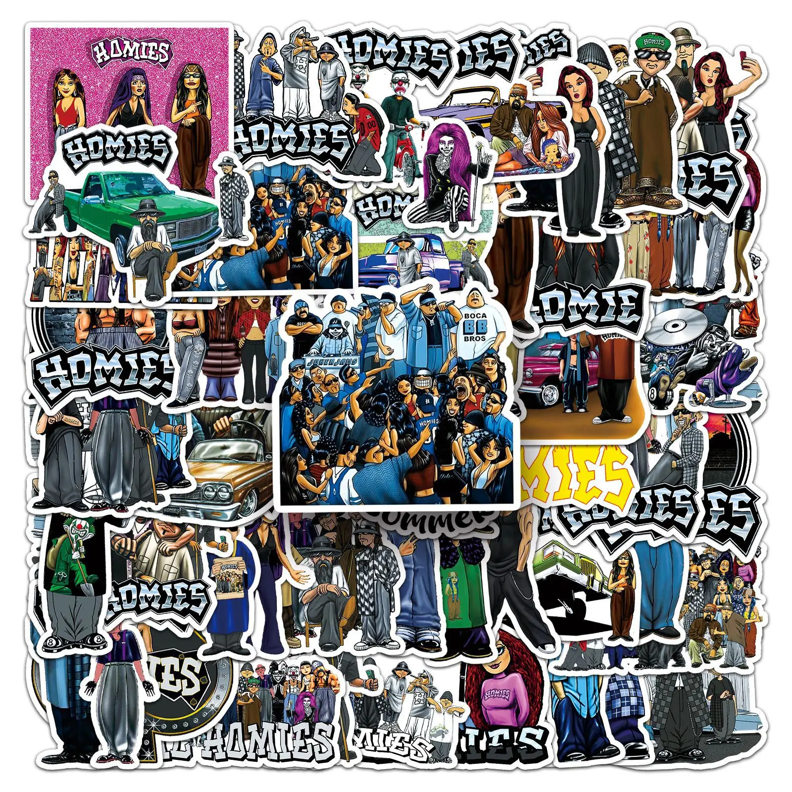 

50Pcs American Retro Series Graffiti Stickers Suitable for Laptop Helmets Desktop Decoration DIY Stickers Toys Wholesale