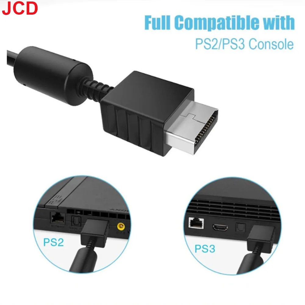 JCD 1pcs Multi Component Games Audio Video AV Cable to RCA for PS2 PS3 SYSTEM Cable Console TV Game Computer Accessories