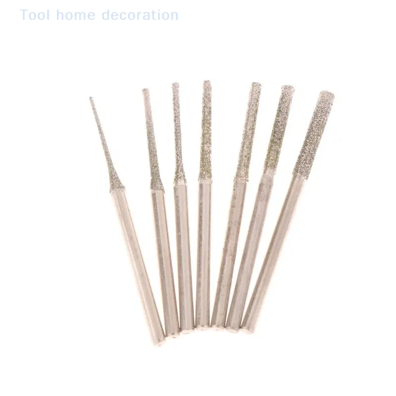 2.35mm Shank 10 Pack Diamond Coated 0.8-2.5mm เจาะ Bits Kit สําหรับขัดหยกและสิ่งประดิษฐ์แก้ว