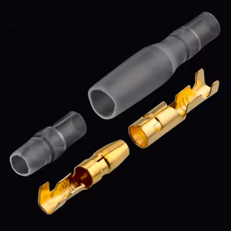 25/50/100 ensembles 4.0 terminal à sertir balle connecteur de fil électrique de voiture diamètre 4mm femelle + mâle + boîtier terminal de presse à froid ZiiZ