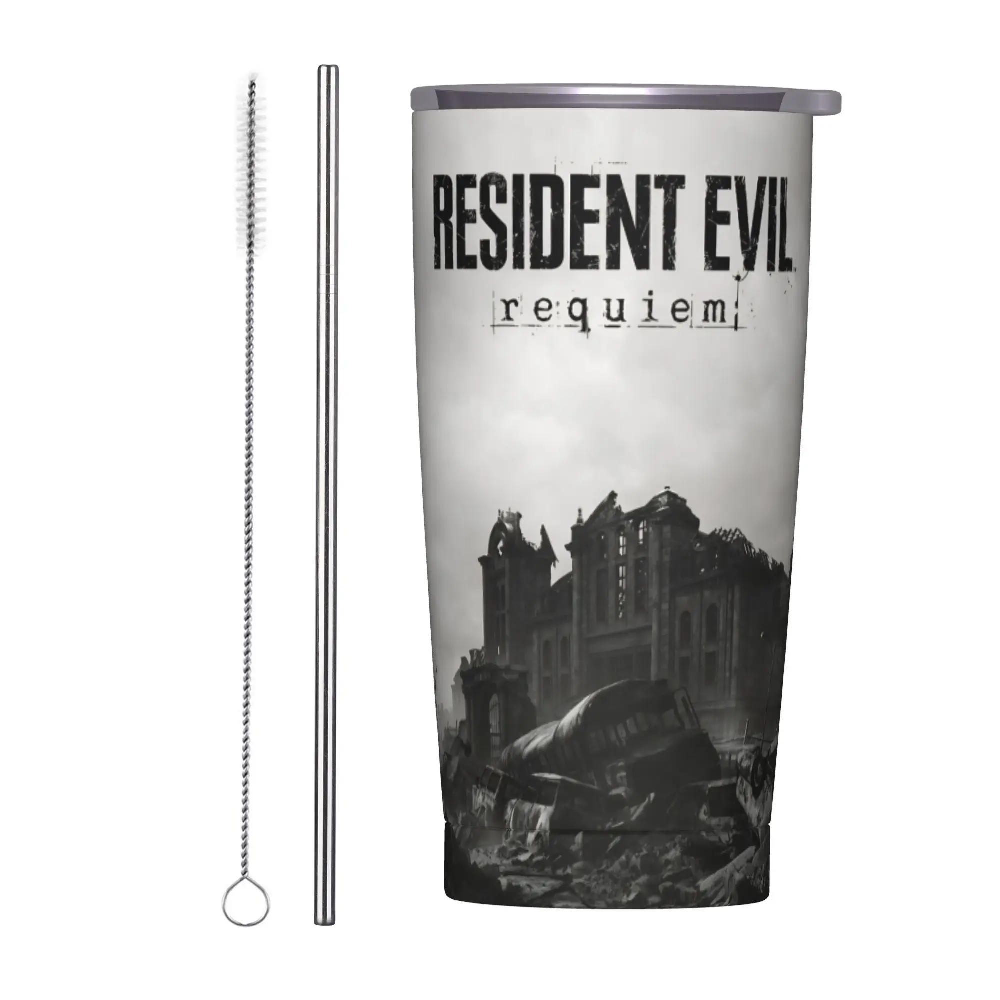 Residents Evils 9  Insulated Tumbler with Lid Games Stainless Steel Coffee Mugs Outdoor Travel Car Bottle Cups 20oz