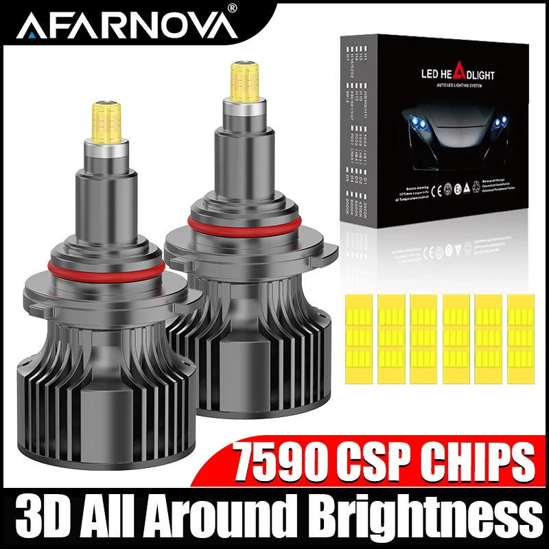 

H7 H11 9005 9006 9012 H1 LED Headlight Bulbs HB3 HB4 HIR2 3500000LM 1200% Brighter 6000K Cool White Replacement for Fog Light
