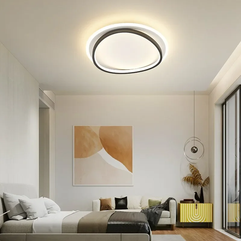 Moderno candeeiro de teto LED, Lustre para o quarto, Sala de jantar, Decoração do lar, Luminárias de interior, Preto e dourado