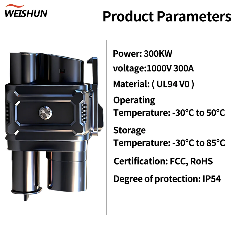 WEISHUN CCS2 TO CCS1 EV Adapter Electric Vehicle Charger Connecter for CCS2 Charger To CCS1 Electric Car Adapter